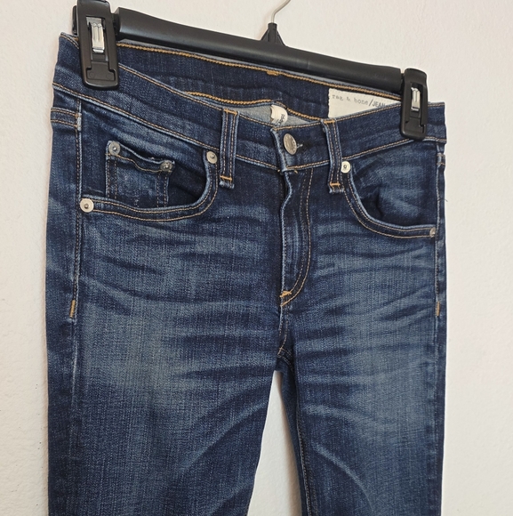 RAG & BONE Capri Jeans In Doheny Dark Wash Low Rise Skinny Size 25 - Picture 3 of 10